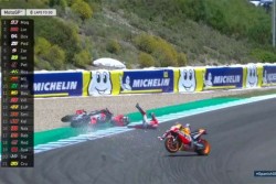 MotoGP Spanyol: Marquez Juara, Pedrosa-Lorenzo-Dovizioso Tabrakan Karambol