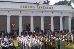 Pakai Beskap Jawa, Presiden Pimpin Upacara Hari Kelahiran Pancasila
