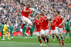 Pecundangi Arab 5-0, Rusia Pupus Keraguan Publik