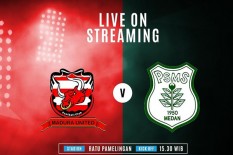 MADURA UNITED VS PSMS MEDAN : Babak Pertama, Madura Unggul 1-0 