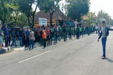 Ratusan Pengemudi Online Datangi Polres Bantul
