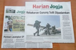 HARIAN JOGJA HARI INI : Kebakaran Gunung Sulit Dipadamkan