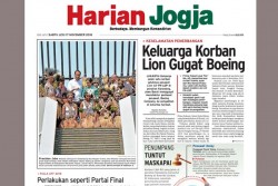 HARIAN JOGJA HARI INI : Keluarga Korban Lion Gugat Boeing