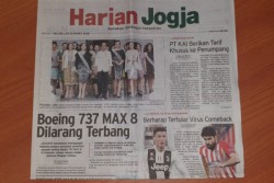 HARIAN JOGJA HARI INI : Boeing 737 MAX 8 Dilarang Terbang