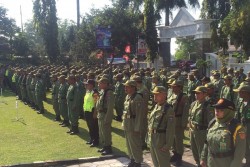 340 Satlinmas Pakem Siap Bantu Pengamanan Pemilu