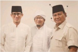 Sakit dan Diinfus, Aa Gym Doakan Prabowo-Sandi Jelang Debat Pilpres
