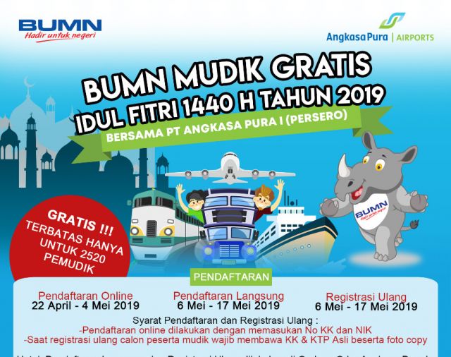 Wow, Angkasa Pura 1 Sudah Buka Program Mudik Gratis. Serbu ...
