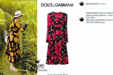 Wow! Syahrini Pakai Dress Puluhan Juta saat Berpose di Tengah Sawah