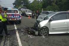 Sopir Mengantuk, Kendaraan Pemudik Tabrak Pembatas Tol Terbanggi Besar