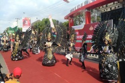 Begini Saat Ayam Cemani Ikut Parade di Wonogiri