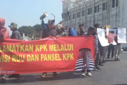 Sekelompok Mahasiswa di Jogja Gelar Aksi Dukung Revisi UU KPK