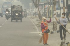 Hujan Sudah Turun, Kabut Asap di Labuhanbatu Masih Tebal