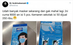 Viral Masker Tak Lagi Langka dan Mahal, Rp9.000 Dapat 5