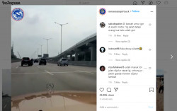 Viral, Video Kecelakaan 3 Cewek Boncengan Motor di Tol Cikampek