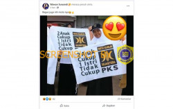 CEK FAKTA: Benarkah Kader PKS Kampanyekan "2 Anak Cukup 1 Istri Tidak Cukup"?
