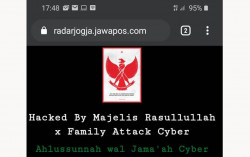 Situs Berita Radar Jogja Diretas, Ada Logo Burung Garuda Dirantai