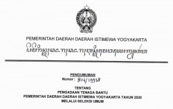 Pemda DIY Buka Seleksi 63 Formasi Tenaga Bantu, Ini Syarat dan Cara Pendaftarannya