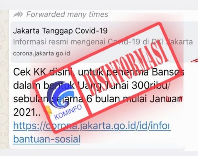 Cek Fakta: KK Penerima Bansos Uang Tunai Rp300.000 per Bulan Mulai Januari 2021