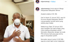 Bupati Sleman Sri Purnomo Umumkan Positif Covid-19