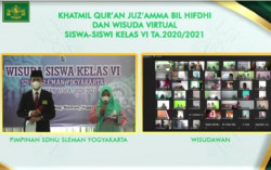 SD NU Sleman Yogyakarta Gelar Wisuda dan Khataman Virtual