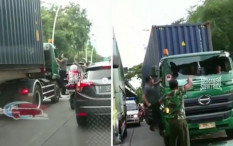 Viral Video Pengemudi Pajero Ngamuk Pukuli Sopir Kontainer, Mengaku Terpancing Emosi