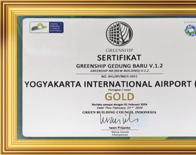 YIA Jadi Bandara Pertama di Indonesia Peraih Sertifikat “Gold” Greenship Building