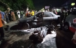 Satu Motor Terbakar, Tabrakan Depan SPBU Papahan Telan Korban Jiwa