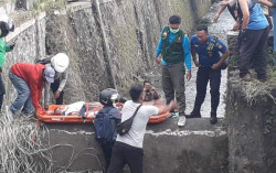 Hendak Berbelok, Sepeda Motor Tercebur Sungai di Umbulharjo