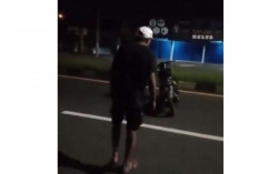 Viral Pemuda Mabuk di Selatan Fly Over Janti, Tinggalkan Motor di Tengah Jalan