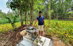 Situs Yoni Tanpa Lingga Ditemukan di Ladang Warga Gunungkidul, Begini Kondisinya