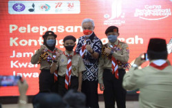 Ganjar Berharap Perwakilan Kwartir Daerah Jawa Tengah Menjadi Pramuka Sejati