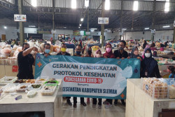 Dinkes Sleman Kampanyekan Pencegahan Covid-19 di Pasar Tradisional