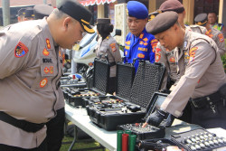 Polres Bantul Cek Kesiapan Kendaraan Pengamanan Pemilu