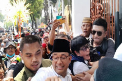 Kedatangan Anies-Cak Imin di KPU Diwarnai Aksi Saling Dorong Relawan dan Simpatisan