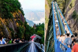 Mendaki Gunung Tanpa Kelelahan Pakai Eskalator Raksasa