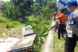 Truk Boks Masuk Jurang di Tikungan Sambungmacan Sragen, Sopir Meninggal Dunia