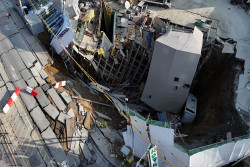 Lokasi Pembangunan Subway Bawah Tanah Runtuh di Korea Selatan, Pencarian Korban Dihentikan
