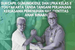 Dukcapil Gunungkidul dan LPKA Kelas II Yogyakarta Teken Perjanjian