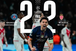 Hasil PSG vs Monaco 2-2, Les Parisiens Lolos 16 Besar Liga Champions