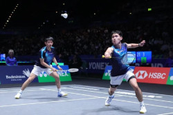Ganda Putra Indonesia Kalah dari Kim/Seo di Semifinal All England 2026