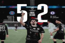 Liga Champions: PSG Bungkam Chelsea 5-2, Kvaratskhelia Cetak Brace