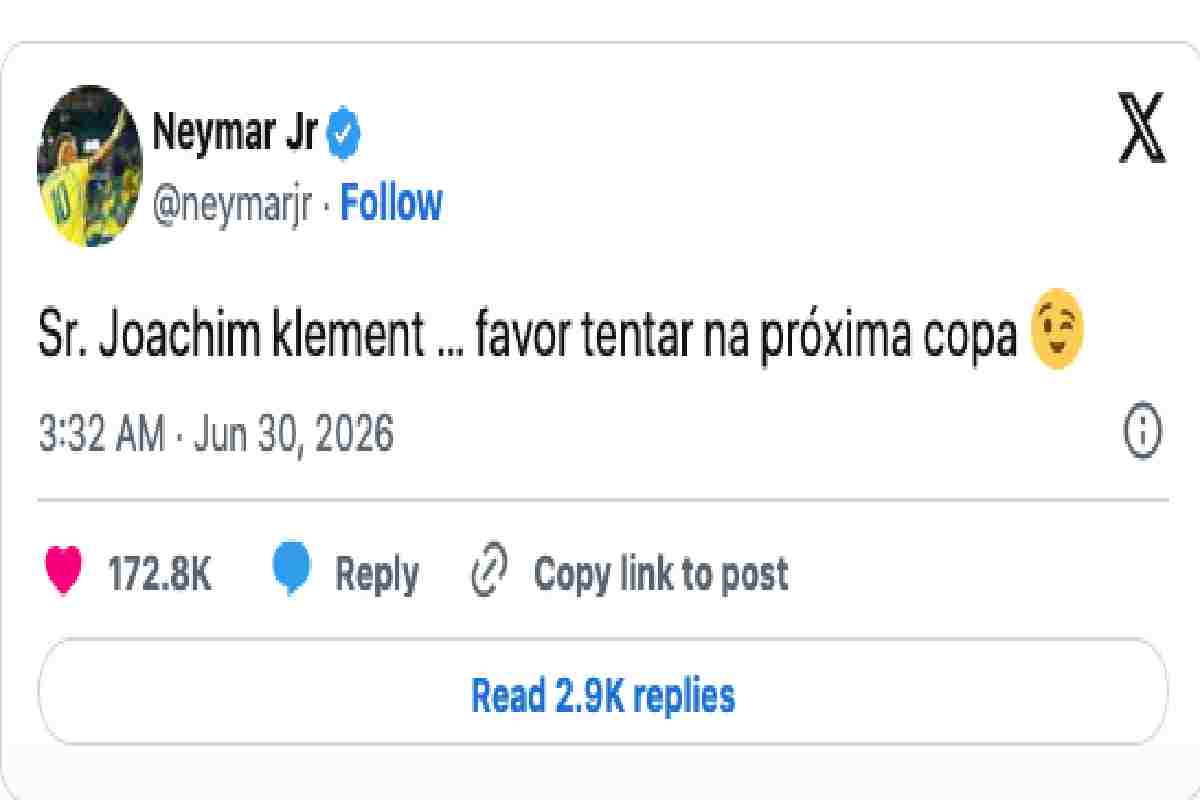 Neymar untuk Joachim Klement Usai Prediksi Gagal: Coba Lagi!