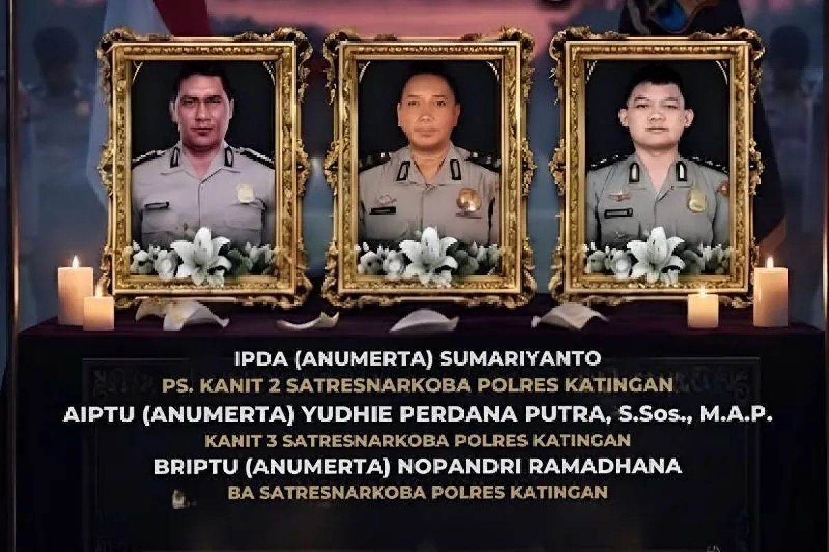 Kapolri Naikkan Pangkat 3 Polisi Gugur di Katingan