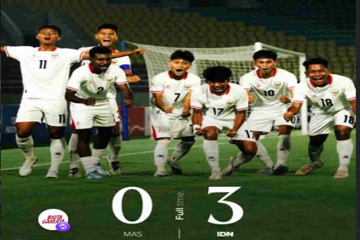 3 Gol dalam 30 Menit, Timnas U17 Indonesia Bantai Malaysia