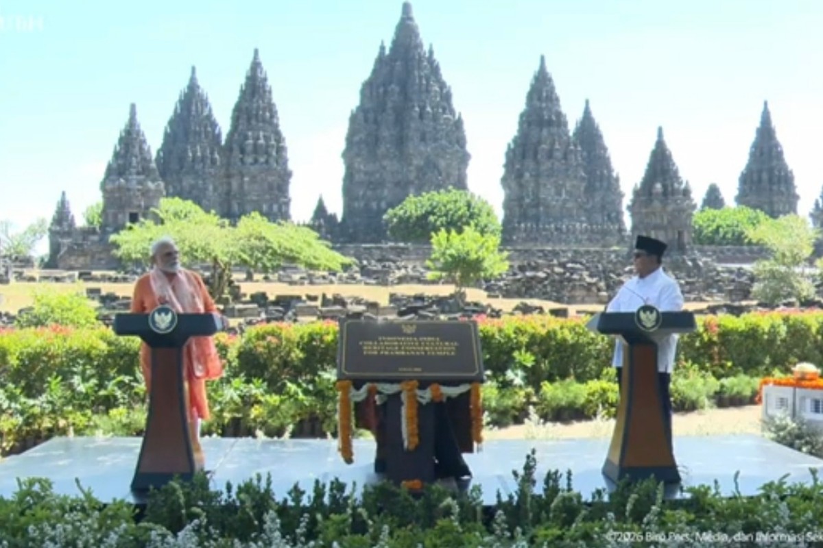 Prabowo - Narendra Modi Resmikan Kolaborasi Konservasi Candi Prambanan