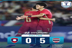 Thailand Mengamuk Lima Gol dan Langsung Kuasai Grup B