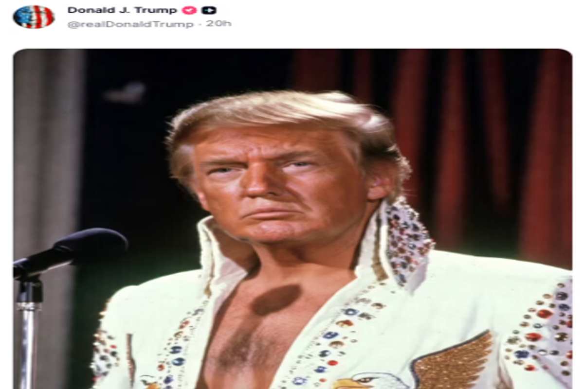Trump Unggah Foto AI Jadi Elvis Presley, Penggemar Musik Bereaksi