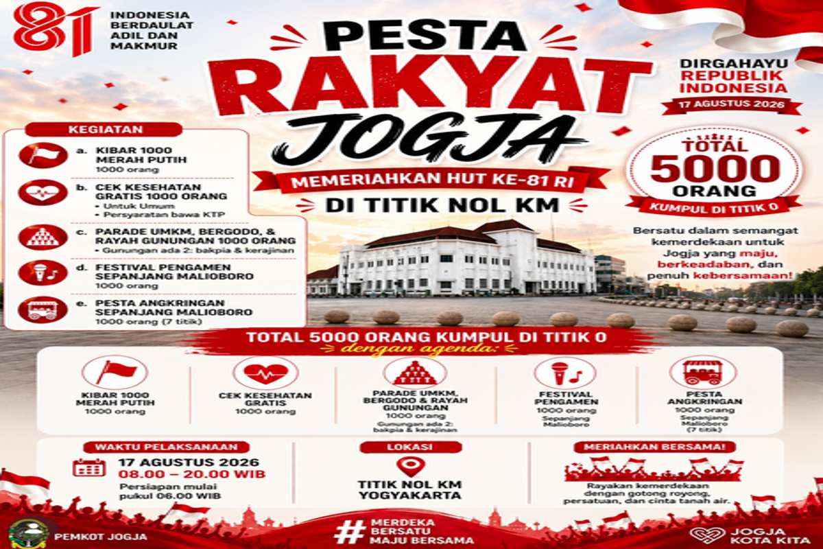 Ini Jadwal dan Rangkaian Pesta Rakyat Jogja 2026 di Titik Nol Km
