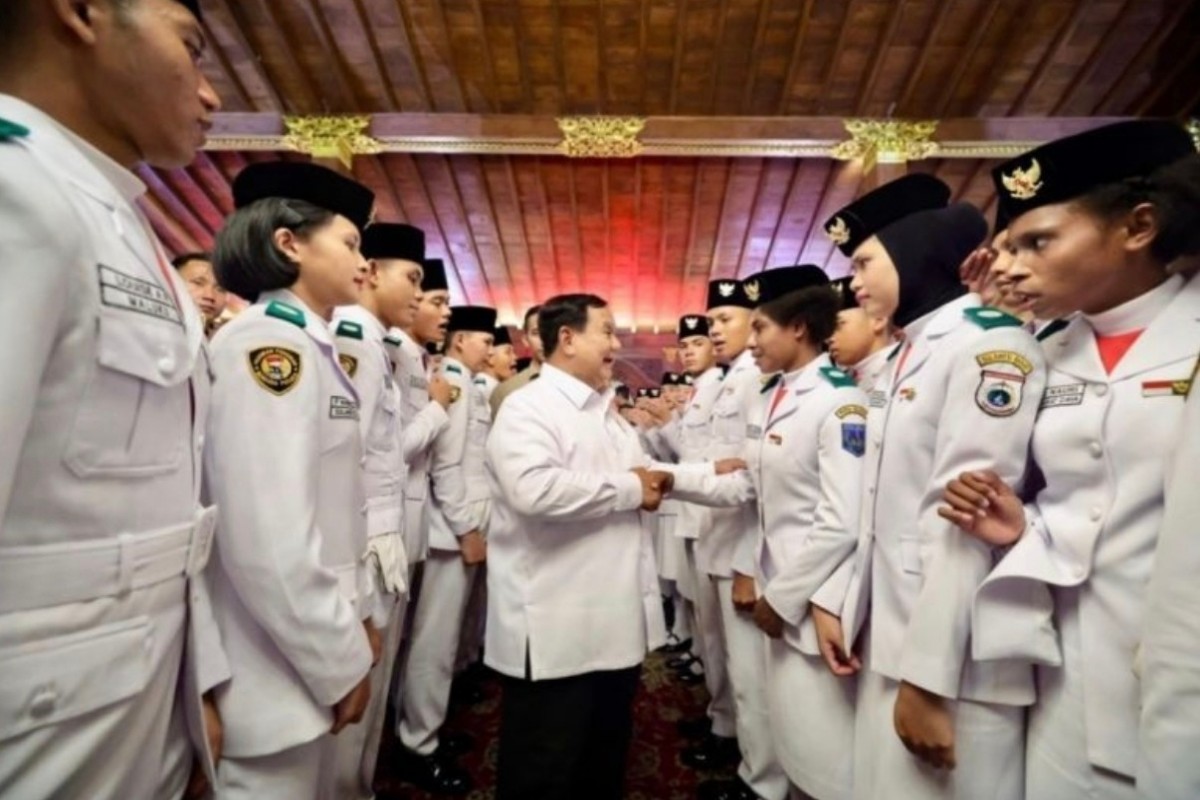 Prabowo Apresiasi Paskibraka HUT ke-81 RI di Istana Merdeka