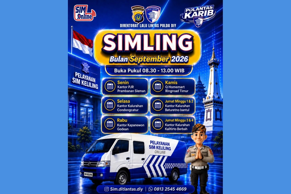 Lokasi SIM Keliling Polda DIY Selasa 8 September 2026 di Condongcatur
